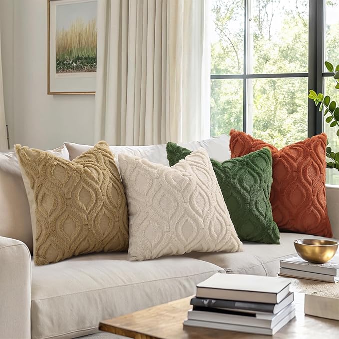 Cozy home décor for winter living room with soft throws, warm lighting, and natural textures